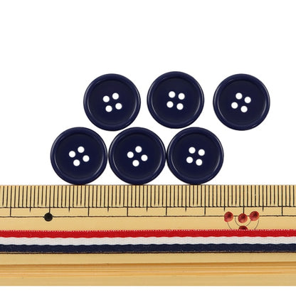 Boutons "Buttes à quatre trous 15 mm 6 pièces Navy Pytd10-15"