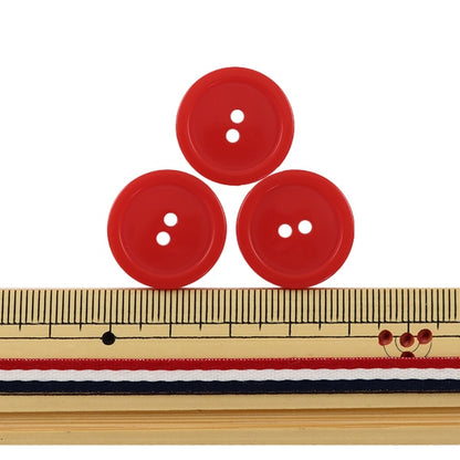 Button "Two hole buttons 20mm 3 pieces red PyTD20-20"