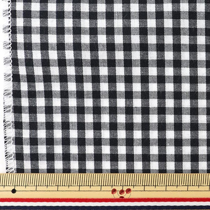 [数量5]织物“ Gingham Middle Black Co-Gim-BK”