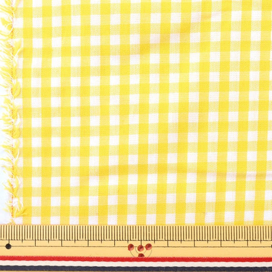 [From quantity 5] Fabric "Dyeing Gingham middle yellow co-gim-ye"