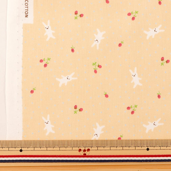 [Dalla quantità 5] tessuto "Scare Homy Collection Rabbit and Strawberry Pattern DH11989S-E"