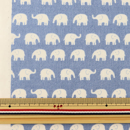 [De la cantidad 5] Fabric "Sheading Homy Collection de aproximadamente 110 cm de ancho Patrón de elefante denim azul Dh11724s-L"