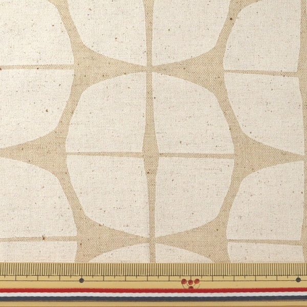 [De la cantidad 5] Fabric "Cotton Hee Canvas Patrón geométrico Blanco 148-1805-A1"