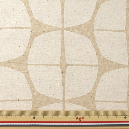 [De la cantidad 5] Fabric "Cotton Hee Canvas Patrón geométrico Blanco 148-1805-A1"