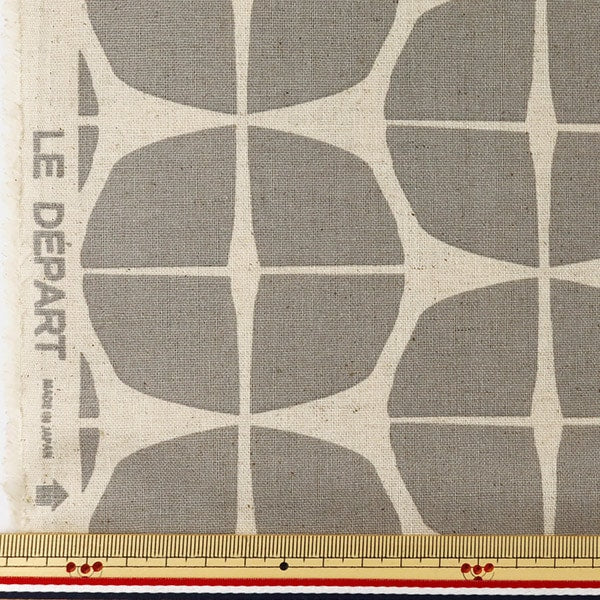 [الكمية من 5] الأقمشة "قماش قطن كتان نمط هندسي رمادي 148-1805-A3"