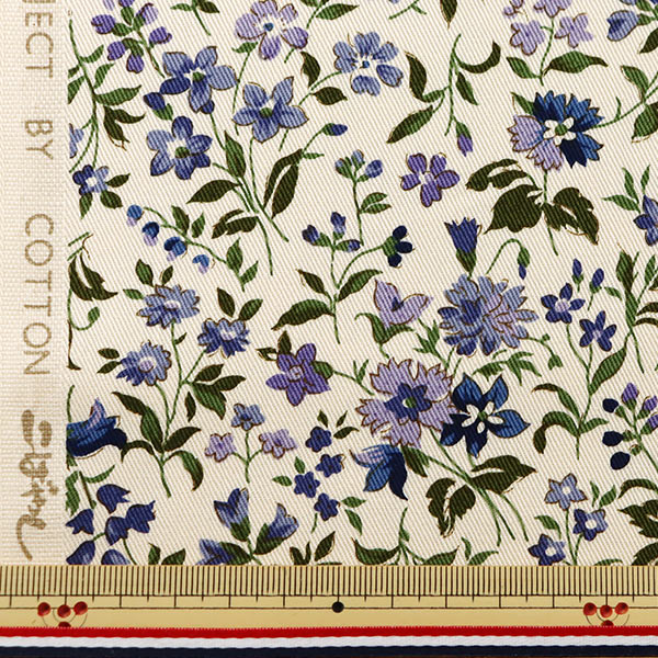 [De la cantidad 5] Fabric "Impresión de sarga la generación de patrones florales pequeños x azul KTS2215-B" Cotton Kobayashi Algodón Kobayashi Kobayashi.