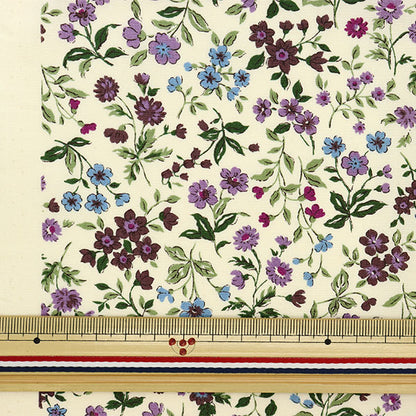 [From quantity 5] Fabric "Broad print floral pattern purple KTS2568-D" COTTON KOBAYASHI