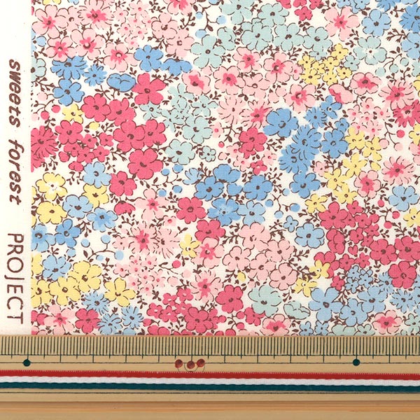 [De la cantidad 5] Fabric "Patrón de flores de huella ancha KTS3414-A" Cotton Kobayashi Algodón Kobayashi Kobayashi Fibra