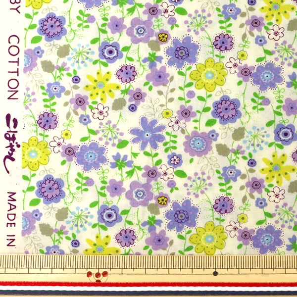 [From quantity 5] Fabric "Broadprint small floral pattern purple KTS3568-D" COTTON KOBAYASHI