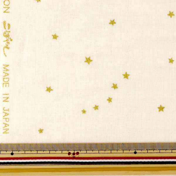 [De la quantité 5] tissu "w Gauze Star Pattern or blanc kts6430-wg" Cotton kobayashi coton kobayashi kobayashi.