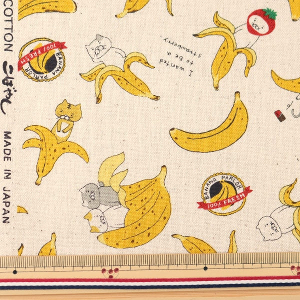 [De la cantidad 5] Fabric "Cotton Hee Canvas Bannan Cat Generation KTS6496-A" Algodón Kobayashi Algodón Kobayashi Kobayashi.