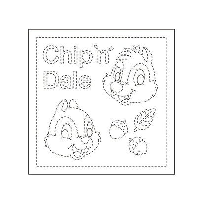 Embroidery Fabric "Disney Character Series Hanachi Tip & Dale White 69" Olympus