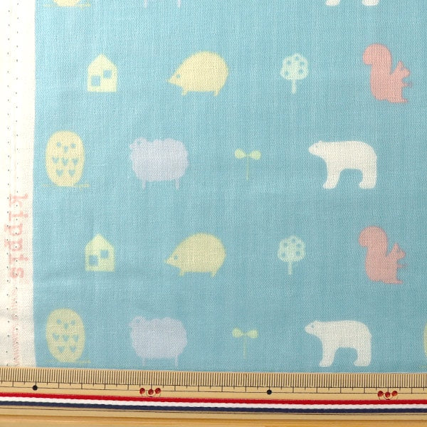 [From quantity 5] Fabric "Kippis (Kippis) double gauze(Double gauze) Print animals KPW-40B]