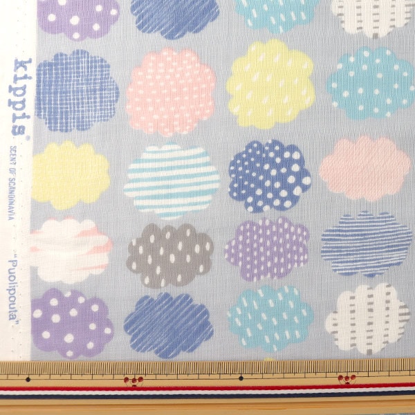 [From quantity 5] Fabric "Kippis (Kippis) double gauze(Double gauze) Print sunny Clouds KPW-11f]