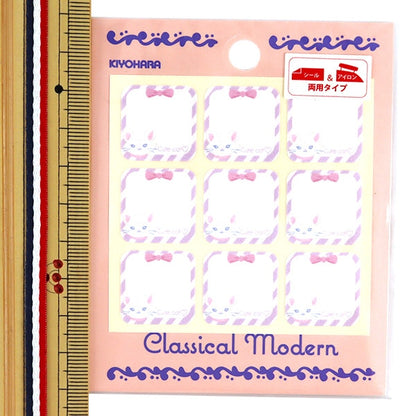 ワッペン 『クラシカルモダン シール&アイロン両用ネームタグ キャット CMOC-45』 KIYOHARA 清原