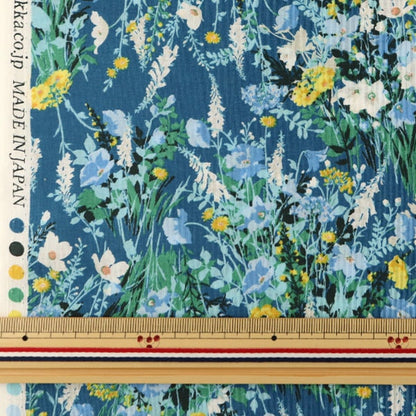 [De la cantidad 5] Fabric "60 préstamo Flownnyii Retro Flower Blue NFA-1010-13E" Kokka Cocka