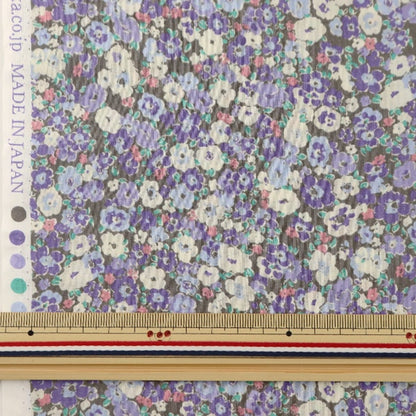 [From quantity 5] Fabric "60 loan FLOWNNYII retro small flower purple NFA-1010-14C" KOKKA