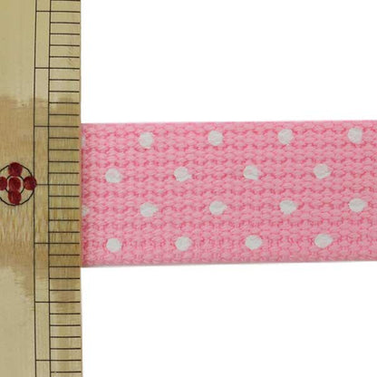 [De quantité 5] Blade d'artisanat "Largeur du ruban à points d'environ 2,5 cm rose x blanc tpd-l" kiyohara kiyohara