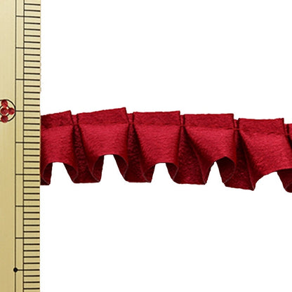 [From quantity 5] frillsRibbonTape "Saten Box Frill Wine Red 49 No. 8100F-49"