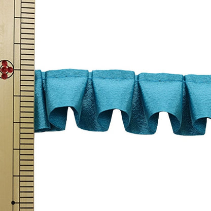 [From quantity 5] frillsRibbonTape "Saten Box Frill Turquoise 77 No. 8100F-77"