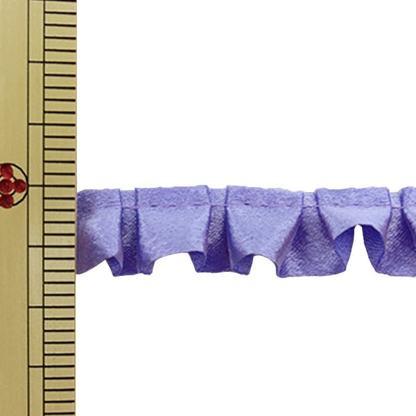【数量5から】 フリルリボンテープ 『サテンボックスフリル 紫 18番色 9215F-18』