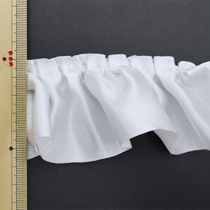 [From quantity 5] frillsRibbonTape "Saten Box Frill Width about 6.5cm 1st color White 650BF-1"