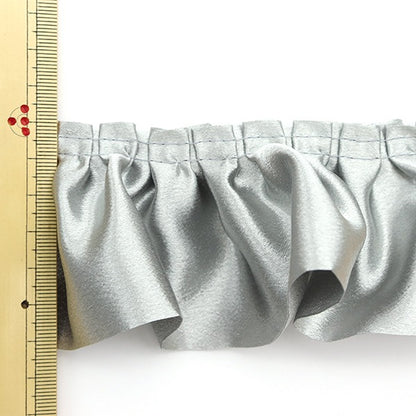 [From quantity 5] frillsRibbonTape "Saten Box Frill Width about 6.5cm 72 Color Silver 650BF-72"