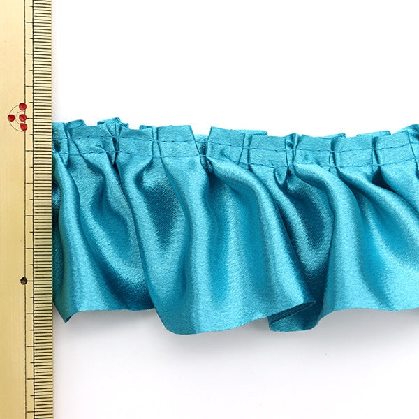 [From quantity 5] frillsRibbonTape "Saten Box Frill Width about 6.5cm 77 Color Turquoise 650BF-77"