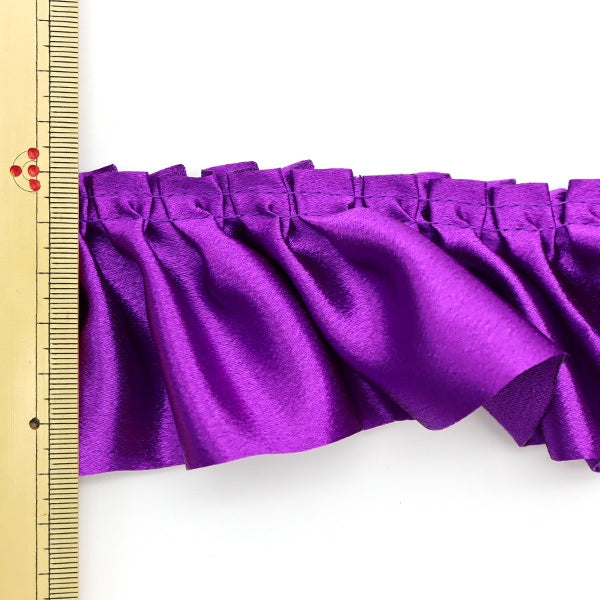 [Aus Quantität 5] Rattbandband "Satinbox Frill Breite ca. 6,5 cm 30. Farbe Edo Purple 650BF-30"