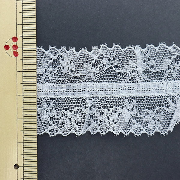 [From quantity 5] Race "Russell frill width about 4cm white 800022"