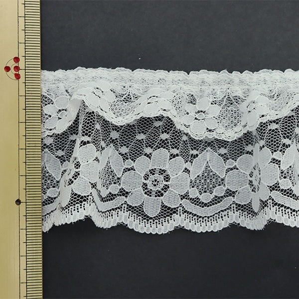 数量5から】 レース 『ラッセルフリル 幅約6.6cm 2番色 YD250094