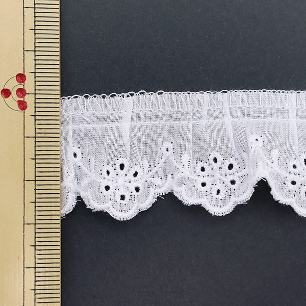 [De la cantidad 5] Lace "Ancho de voluntad de algodón alrededor de 3 cm 2do color 5150F-1"