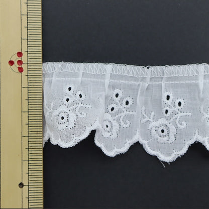 [Da quantità 5] pizzo "Frilloni di cotone n. 1 bianco 7914f-1"