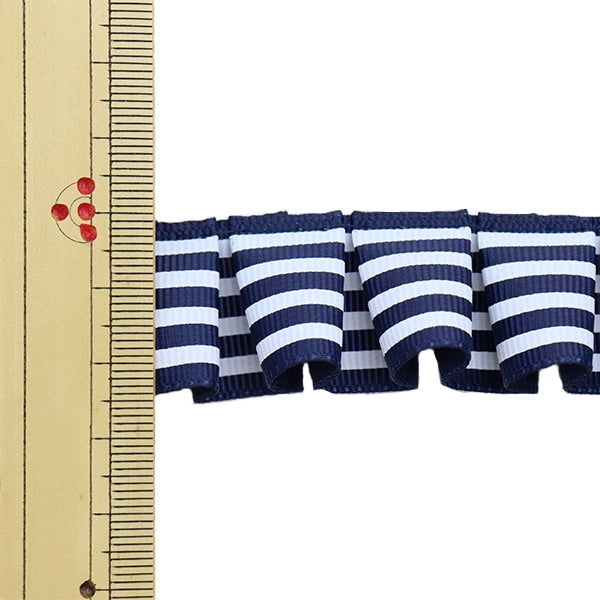 [From quantity 5] Ribbon "Glogglan Ripe Flill 2181 Width 2.5cm 82 No. Navy" AOYAMARIBBON AoyamaRibbon