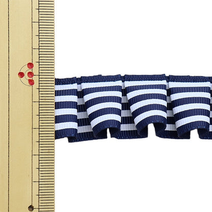 [From quantity 5] Ribbon "Glogglan Ripe Flill 2181 Width 2.5cm 82 No. Navy" AOYAMARIBBON AoyamaRibbon