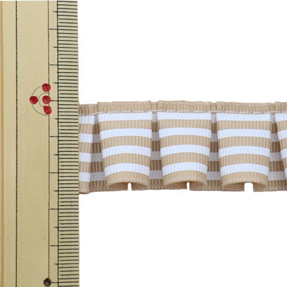 [From quantity 5] Ribbon "Glogglan Ripe Flill 2181 Width 2.5cm 802 Color Beige" AOYAMARIBBON AoyamaRibbon