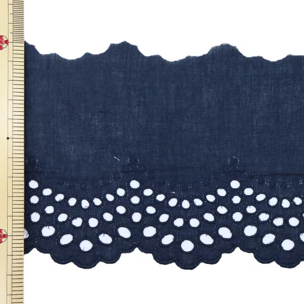 [From quantity 5] RaceRibbonTape "Cotton lace wide indigo T23417-18"