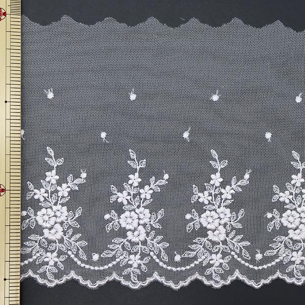 [From quantity 5] RaceRibbonTape "Tulle lace wide cherry blossom color T24051-13"