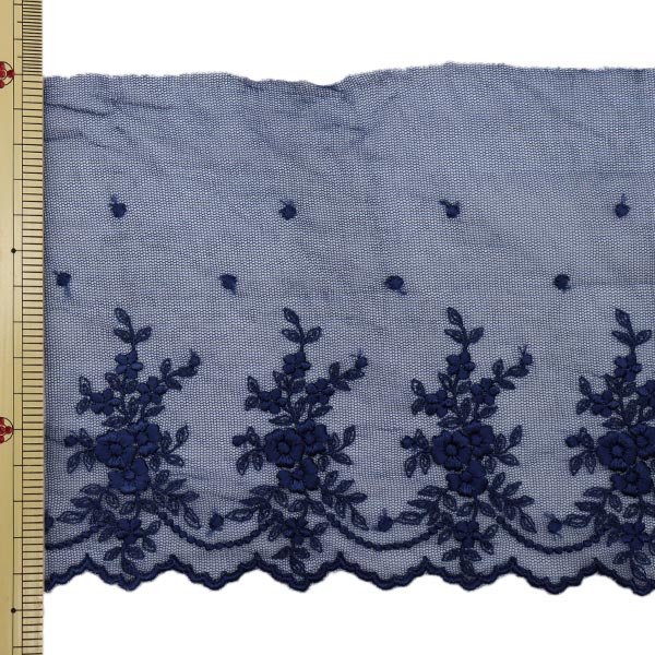 [From quantity 5] RaceRibbonTape "Tulle lace wide indigo T24051-17"