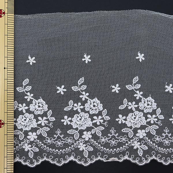 [From quantity 5] RaceRibbonTape "Tulle lace width generated T24371-12"