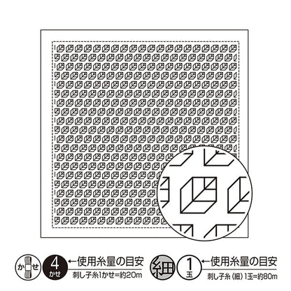 자수 천 『사시코 Hanabin 최초의 피어싱 천 팩 잎 흰색 H-1067] Olympus