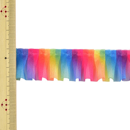 [De la cantidad 5] los adornosCintaCinta "Rainbow Organdy Side Frill F6333-BDS"