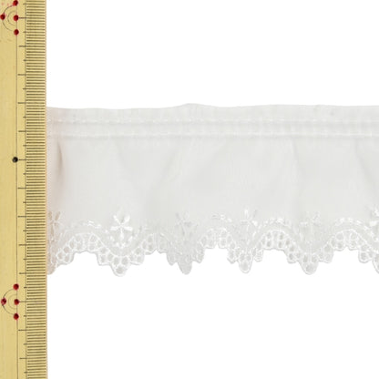 [De quantité 5] ruban de ruban de volant "Frill Organdy Off-White KW-23517-F"