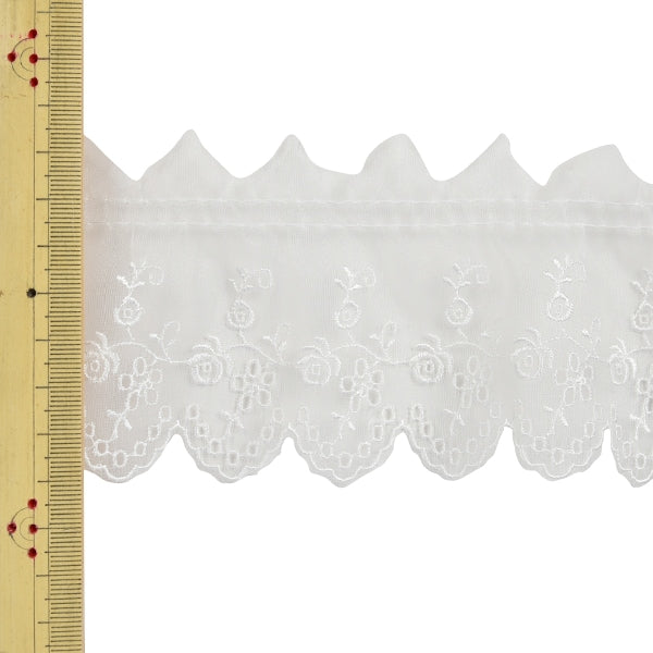 [From quantity 5] frillsRibbonTape "Organdy Frill Off White KW-23519-F"