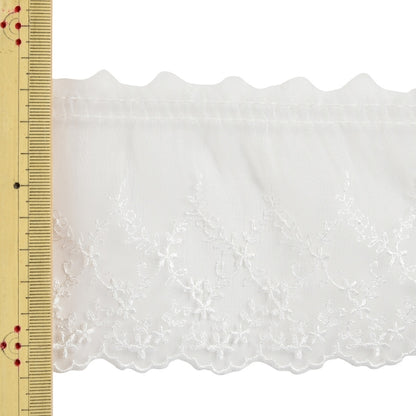 [De la cantidad 5] cinta de cinta de frill "Organdy Frill Off-White KW-23522-F" "