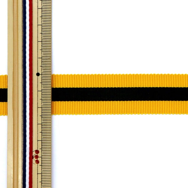 リボン 『1反売り 先染めペタシャムリボン 25mm幅×約3m巻 黄色 662番色』
