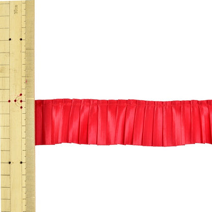 FrillRibbonTape "Pleated FrillsRibbon 3.8cm width x approx. 5m 1 anti -sale red W57700 "