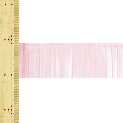 FrillRibbonTape "Pleated FrillsRibbon 5cm wide x about 5m anti -sale pink W57700]