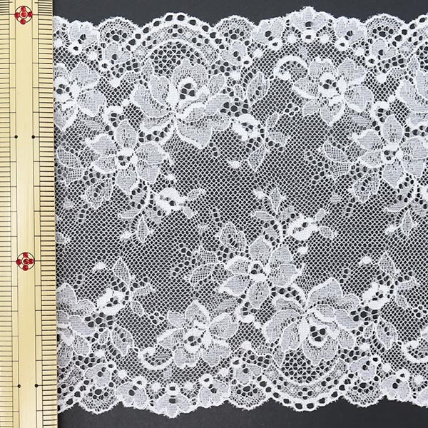 [Aus Quantität 5] Lace Ribon Tape "Russell Spitze weit ab -Weiße FR18020"