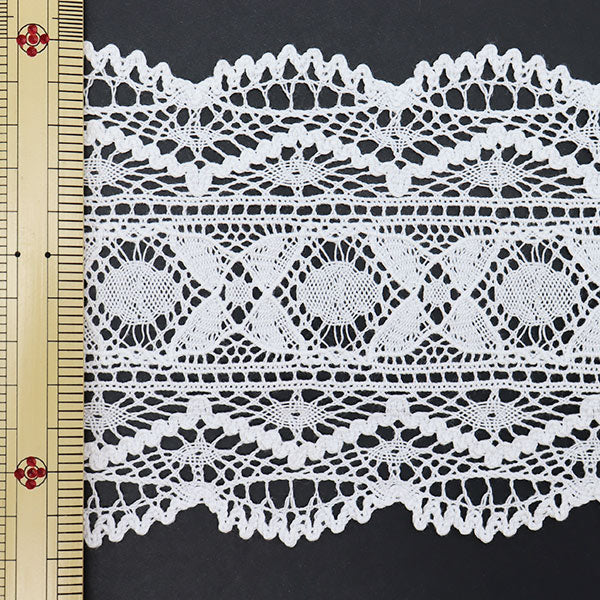 [Aus Quantität 5] Lace Ribon Tape "Torsionsspitze weit ab -Weiß 22538"